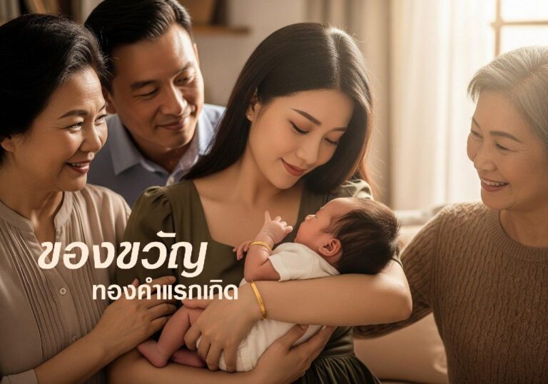 ของขวัญทองคำสำหรับลูกทารกแรกเกิด